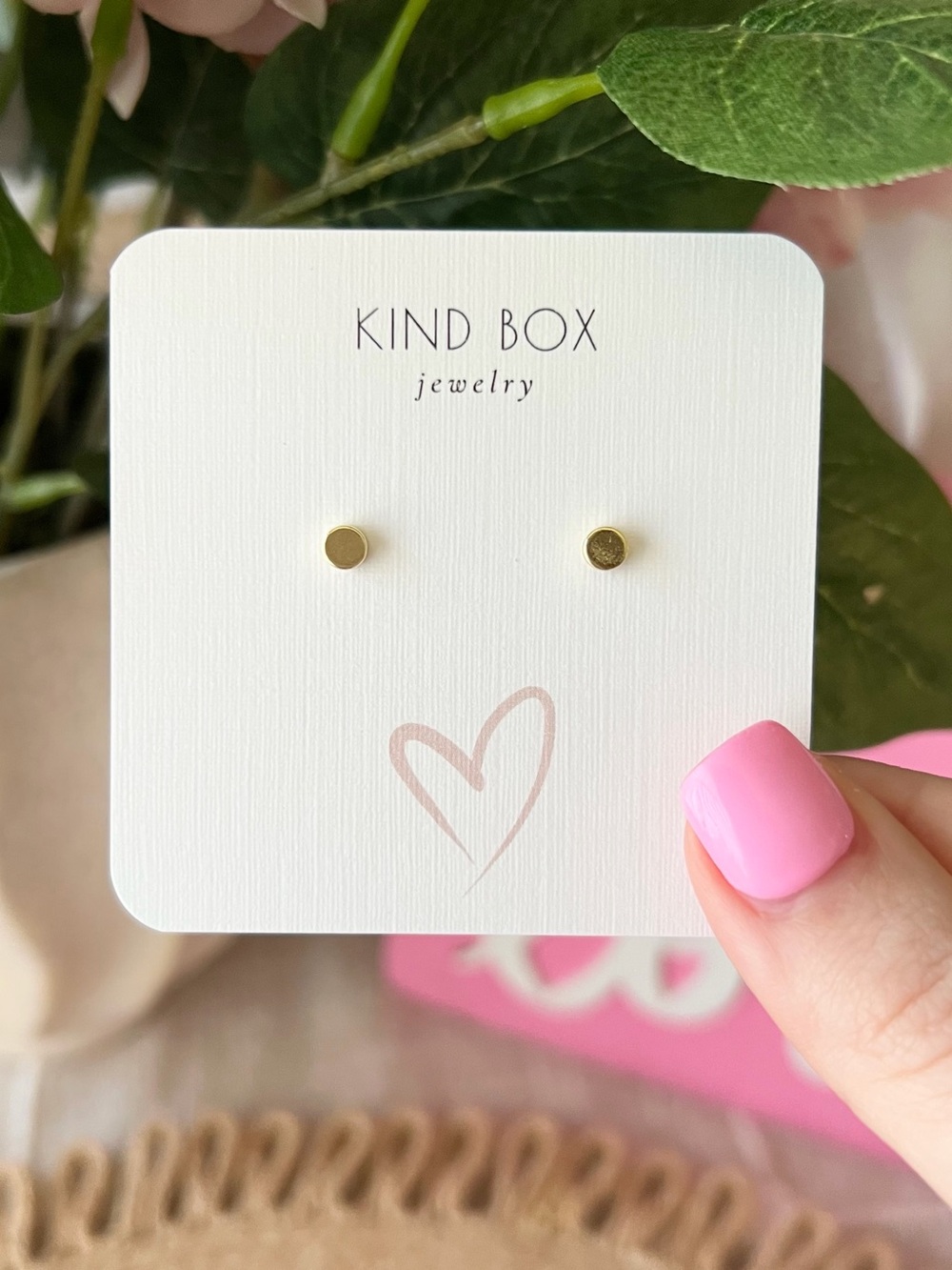 Flat Circle Stud Earrings